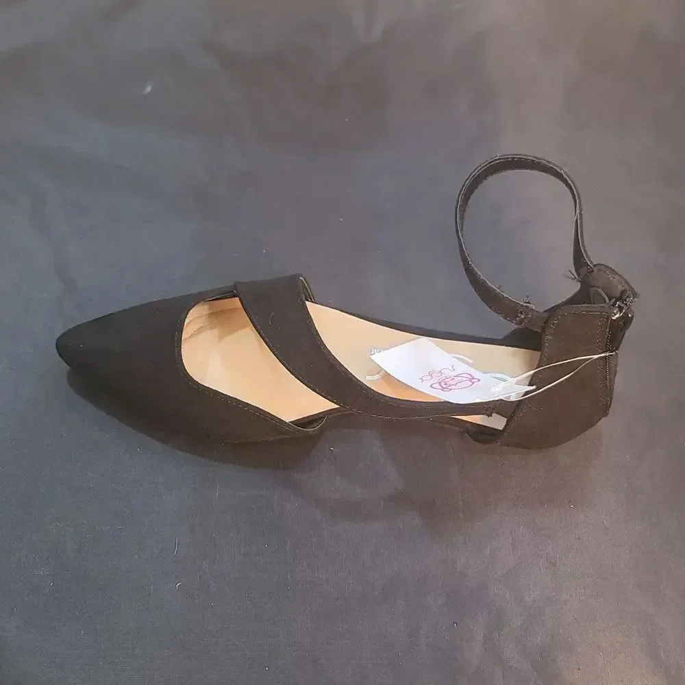 BRAND NEW SUGAR BACK ZIPPER CLOSURE POINTED TOE FLAT